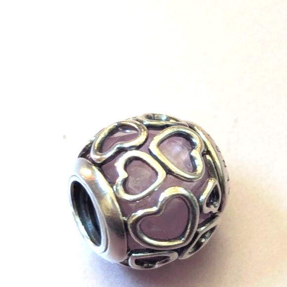 Pandora  Encased in Love Charm with Pink Zirconia - Picture 4 of 11